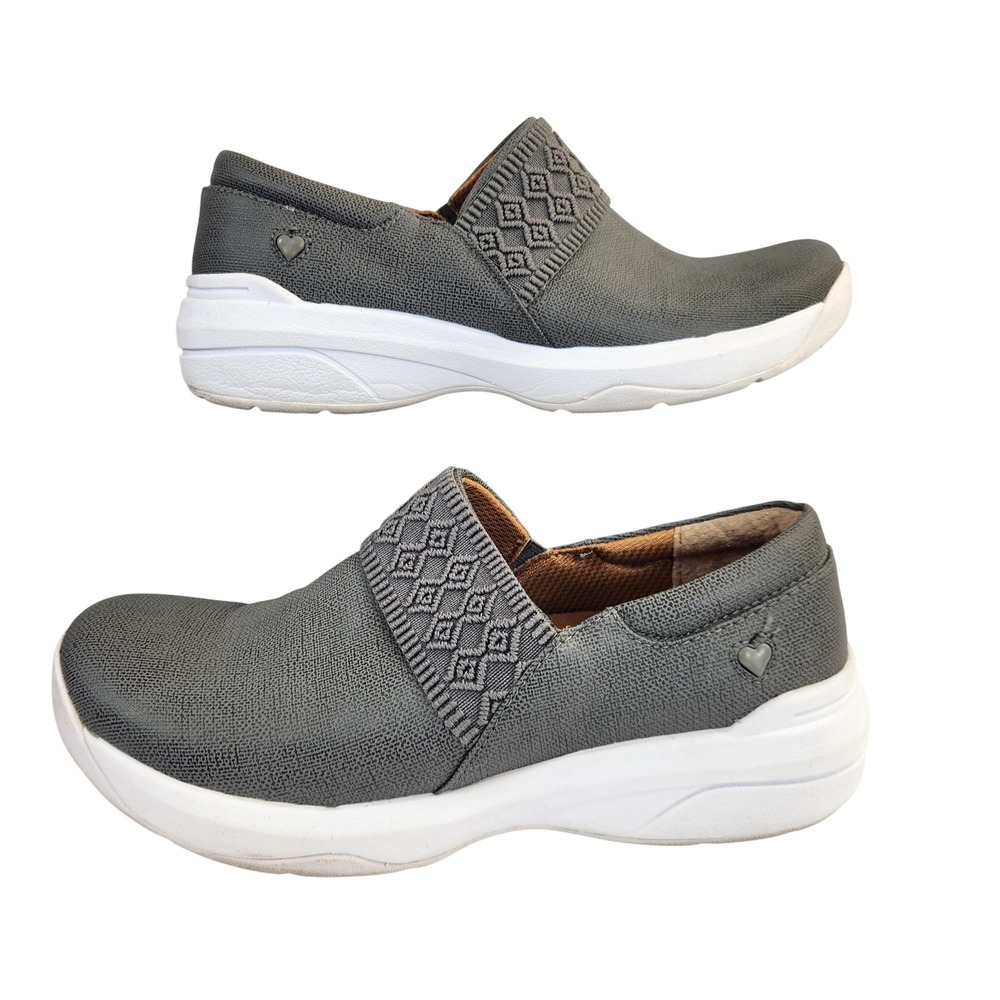 Nurse Mates Cally Women's‎ Slip On Shoes Gray Mesh Knit Casual Comfort Size 8